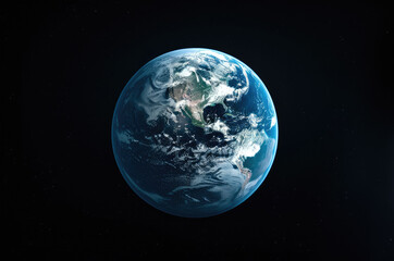 Poster - Earth the planet on black background. Generative AI.