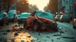 Editorial Photography Of Car accident in a city street with damaged cars and concerned people