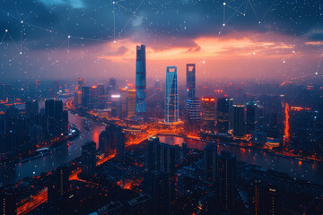 Aufkleber - a network of interconnected smart cities utilizing technology to optimize urban living and enhance s