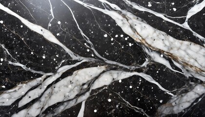 Wall Mural - abstract composition interior black marble with white flecks