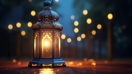 Ramadan background with mosque or lantern illustration