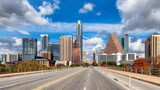 Fototapeta Sypialnia - Panoramic view of Austin Downtown Skyline in sunny day in Austin, Texas, USA	