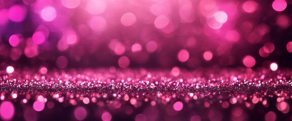 Glamorous Night: Abstract Black Bokeh with Shimmering Confetti for an Elegant Party Atmosphere - Captivating Illustrations and Luxe Wallpaper - Pink & Black Background