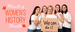 © Pixel-Shot - Festive banner for Women's History Month with group of beautiful women