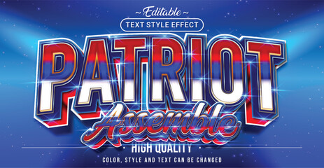 Poster - Editable text style effect - Patriot Assemble text style theme.