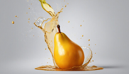 Pear splashing in a realistic manner