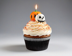 Sticker - Halloween-themed Cupcake Cutout with Transparent Background