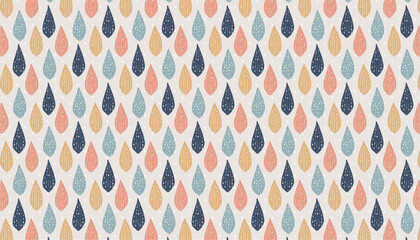 retro pop hand drawn watercolor seamless pattern, vector graphic resources, 16:9 widescreen wallpaper / backdrop, raindrop motif