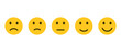 Customer level satisfaction emoticon icon vector in flat style. Five facial expression of feedback sign symbol