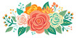 A vector illustration of Sun Kissed Roses in Exquisite Detail