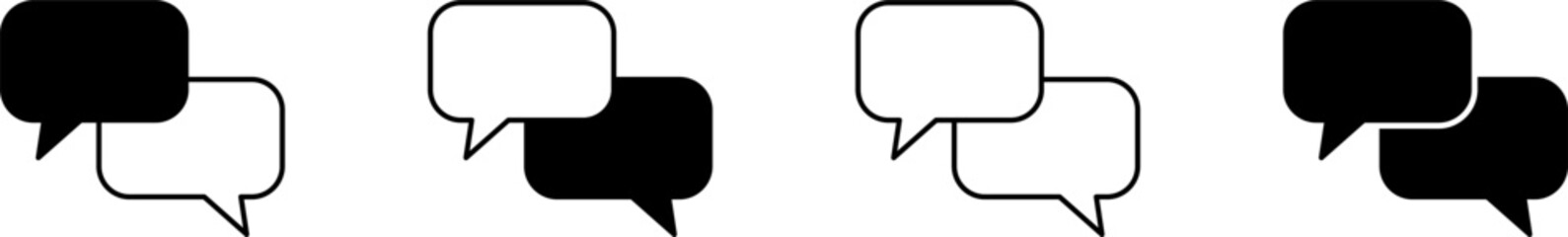 Poster - Blank Speech Bubbles or Clouds Conversation Communication Message Symbol Element Icon with Empty Space for Text. Vector Image.