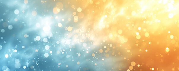 Wall Mural - abstract bokeh lights background gradient golden yellow and blue