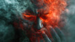 © Sunshine Design - Intense portrait of hot face emerges from smoke