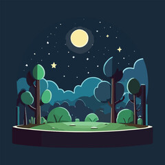 Wall Mural - vector of  night scene