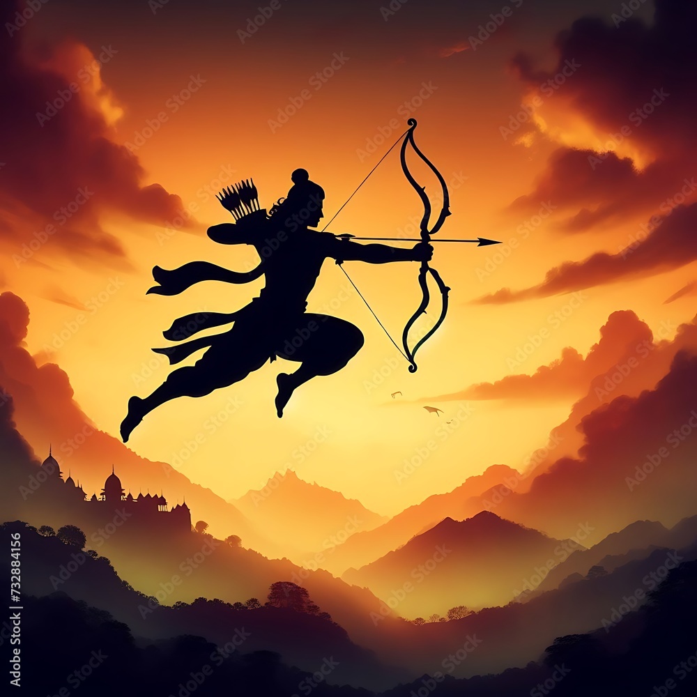 Lord Rama Portrait Stock Illustration | Adobe Stock