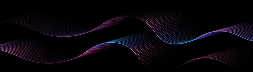 Aufkleber - Abstract background with pink glowing wavy lines pattern. Modern minimal trendy shiny magenta lines pattern. Vector illustration