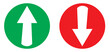 Green up and red down arrow