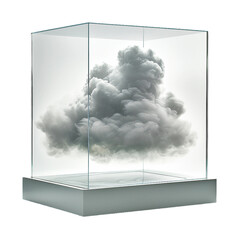 Cloud chamber, transparent background, isolated image, generative AI