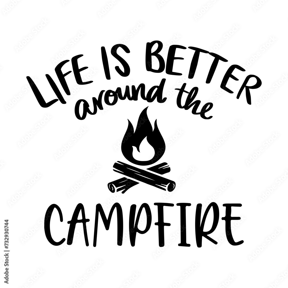 Personalized Camping Blanket - Gift For The Whole Family - Parents with 7 Children -  Life Is Better Around The Campfire