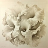 Fototapeta Tulipany - abstract gentle transparent flowers, cyber silverpoint impressionism.