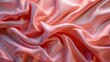 Luxurious Coral Silk Drapery Texture, close-up of sumptuous coral silk fabric, with intricate folds and a smooth texture, embodying elegance and luxury