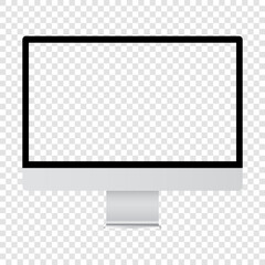 Fototapete - Modern Computer Monitor Screen White Display Mockup Vector Illustration
