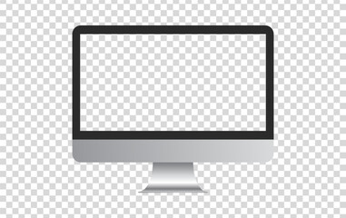 Fototapete - Monitor Computer Transparent Vector Mockup Design