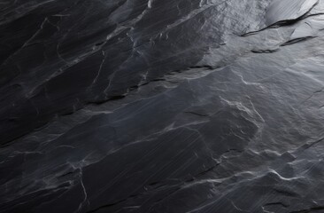 Poster - Black or dark gray rough stone wall texture background