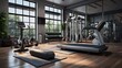 A sleek and functional home gym with adjustable seating and workout stations
