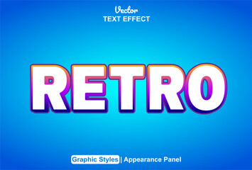 Poster - Retro text effect with blue graphic style and editable.