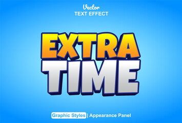 Poster - extra time text effect graphic style blue and orange color editable.