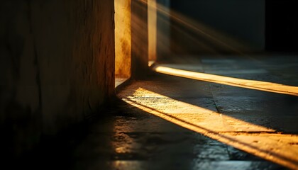 Wall Mural - the sun is shining through the window on the floor