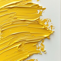 Canvas Print - A close up of a yellow paint brush. Generative AI.