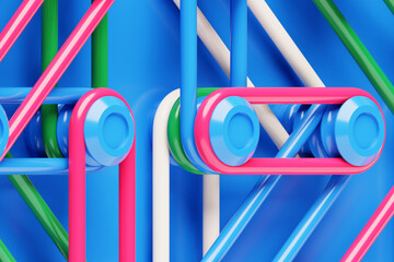 Fototapete - plastic colorful shapes. abstract geometric composition. modern fashionable design. 3d rendering ill