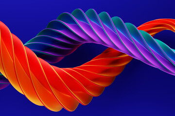Poster - abstract 3d design against colored background. smooth shape 3d rendering under neon color