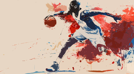 Wall Mural - basketball player abstract art