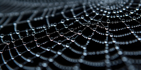 rain drops on a spider web