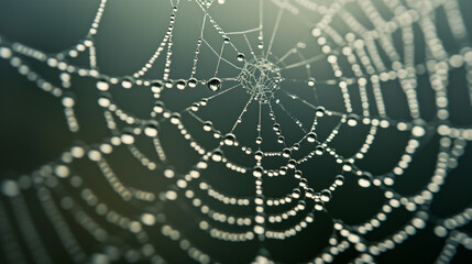 rain drops on a spider web