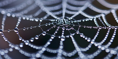 rain drops on a spider web