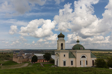 Wall Mural - View of the historical Church of Olexander Nevsky in the city of Khotyn. Ukraine