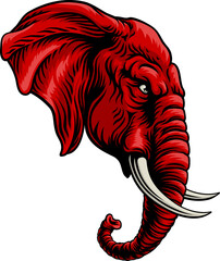 Wall Mural - A tough looking elephant. Could be the symbol for the American republican political party in election politics or a sports mascot.