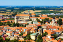 The City of Mikulov in the Czech Republic, with the Famous Castle and the Church of St Wenceslas