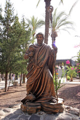 Wall Mural - The statue of Saint Peter at Capharnaum, Israel