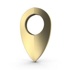 Fototapete - 3D PNG  Golden Map Pointer, Location Map Icon, Gold Texture, Golden location pin or navigation, Web location point, pointer, Gold Pointer Icon, Location symbol. GPS, travel, navigation, place position