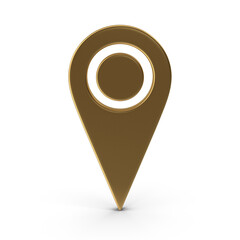 Fototapete - 3D PNG  Golden Map Pointer, Location Map Icon, Gold Texture, Golden location pin or navigation, Web location point, pointer, Gold Pointer Icon, Location symbol. GPS, travel, navigation, place position