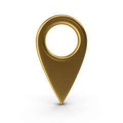 Fototapete - 3D PNG  Golden Map Pointer, Location Map Icon, Gold Texture, Golden location pin or navigation, Web location point, pointer, Gold Pointer Icon, Location symbol. GPS, travel, navigation, place position