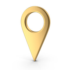Fototapete - 3D PNG  Golden Map Pointer, Location Map Icon, Gold Texture, Golden location pin or navigation, Web location point, pointer, Gold Pointer Icon, Location symbol. GPS, travel, navigation, place position