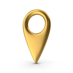 Fototapete - 3D PNG  Golden Map Pointer, Location Map Icon, Gold Texture, Golden location pin or navigation, Web location point, pointer, Gold Pointer Icon, Location symbol. GPS, travel, navigation, place position