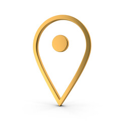 Fototapete - 3D PNG  Golden Map Pointer, Location Map Icon, Gold Texture, Golden location pin or navigation, Web location point, pointer, Gold Pointer Icon, Location symbol. GPS, travel, navigation, place position