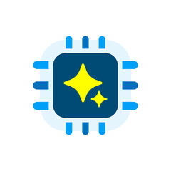Poster - Artificial intelligence, Generate button concept illustration flat design vector. simple modern graphic element ui, logo, icon